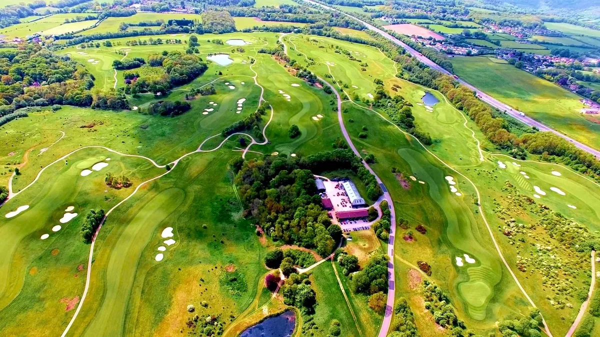 golf course from drone
